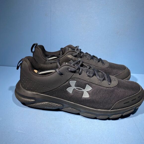 Under Armour Charged Assert 8 Black Gray Running Shoes 3021952-002 Mens Size 11 - Picture 2 of 8